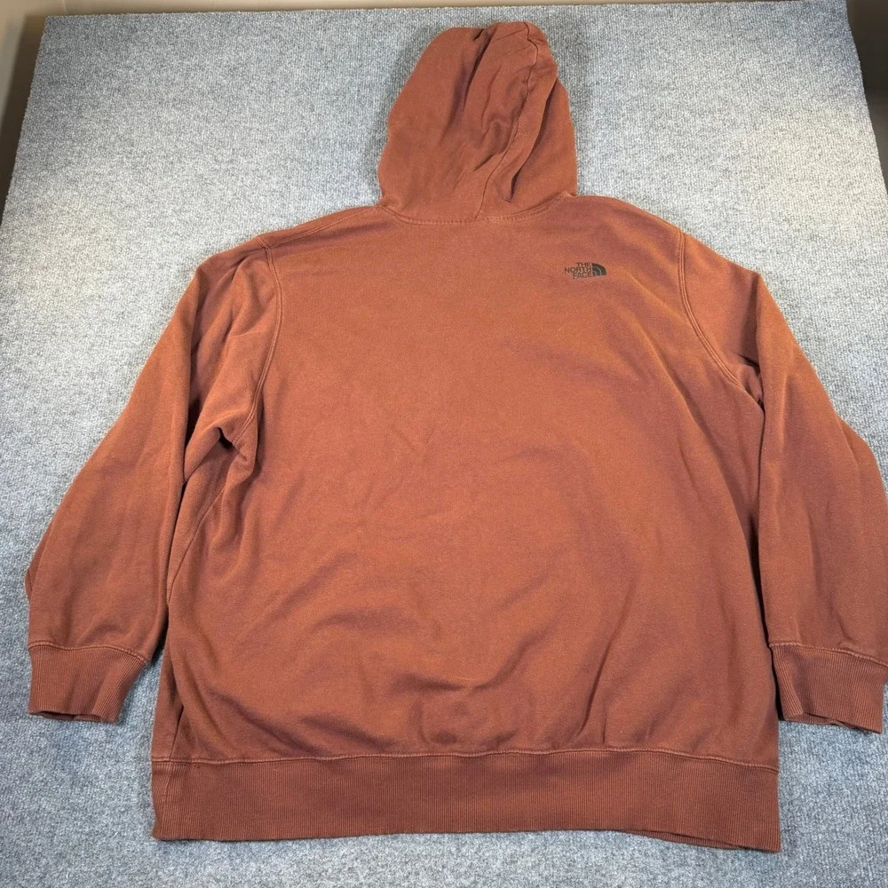The North Face Mens Grizzly Bear Logo Hoodie Rust Orange Pullover XXXL 3XL #3103